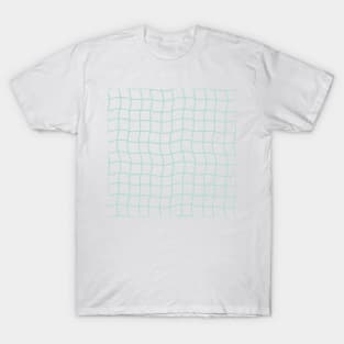 Minimal Abstract Squiggle Grid - Pastel Teal Green T-Shirt